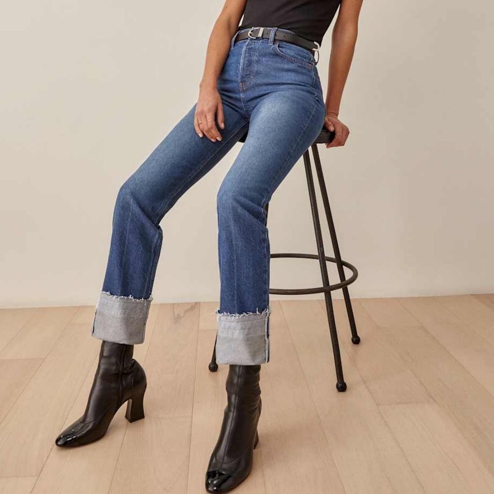 Reformation Blue Straight Leg Jeans